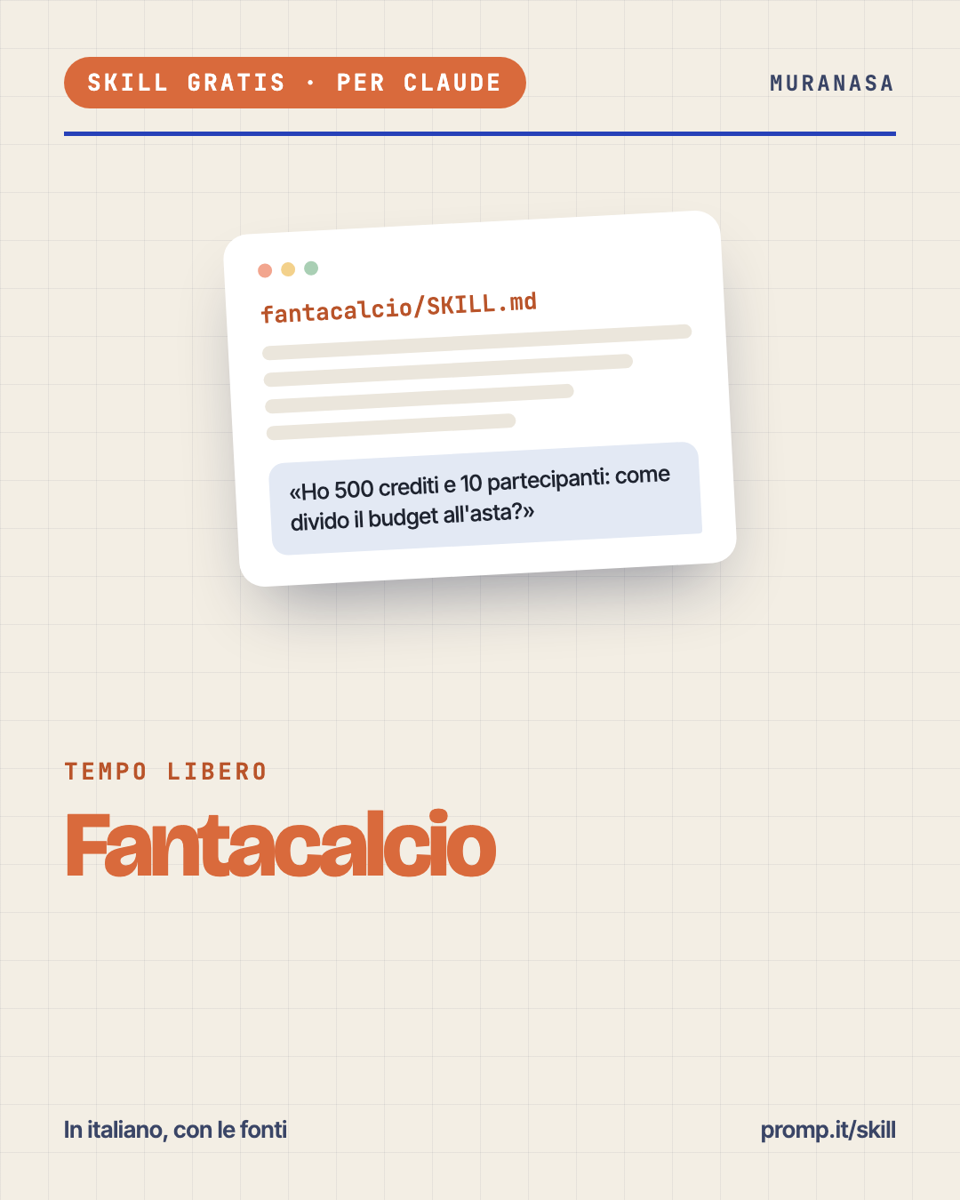 Fantacalcio, la skill gratis per Claude