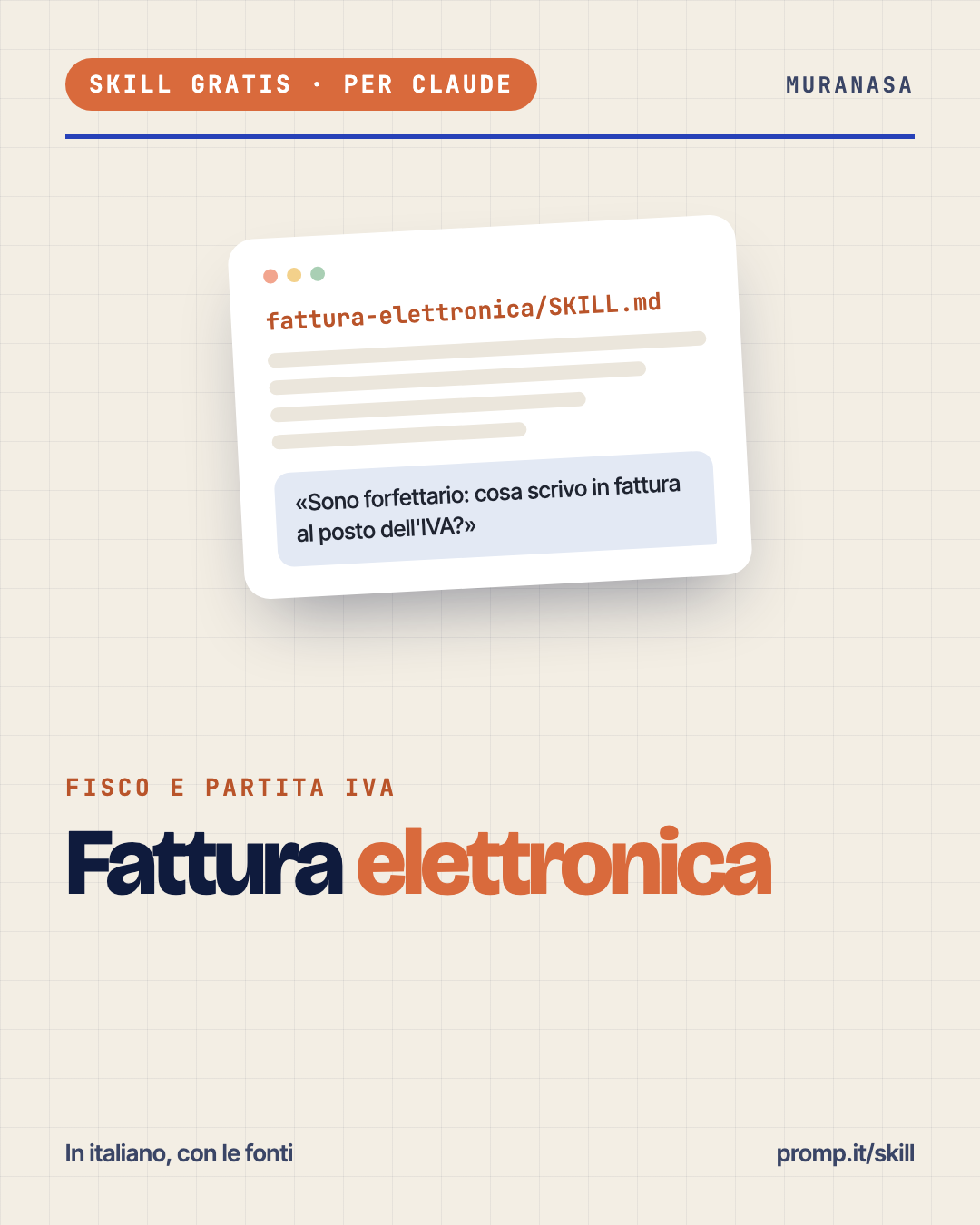 Fattura elettronica, la skill gratis per Claude