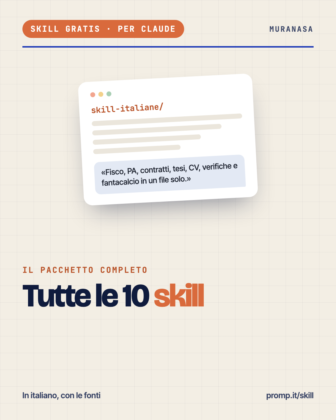 Tutte le 10 skill gratis per Claude